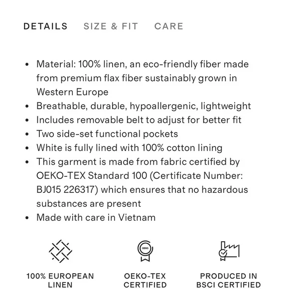 Quince 100% European Linen Button Front Dress in Size L - Picture 2 of 7